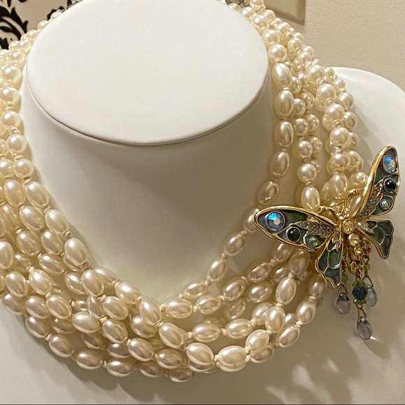 Kirks Folly Collectible Butterfly With Enamel AB Rhinestone Brooch - Picture 6 of 12